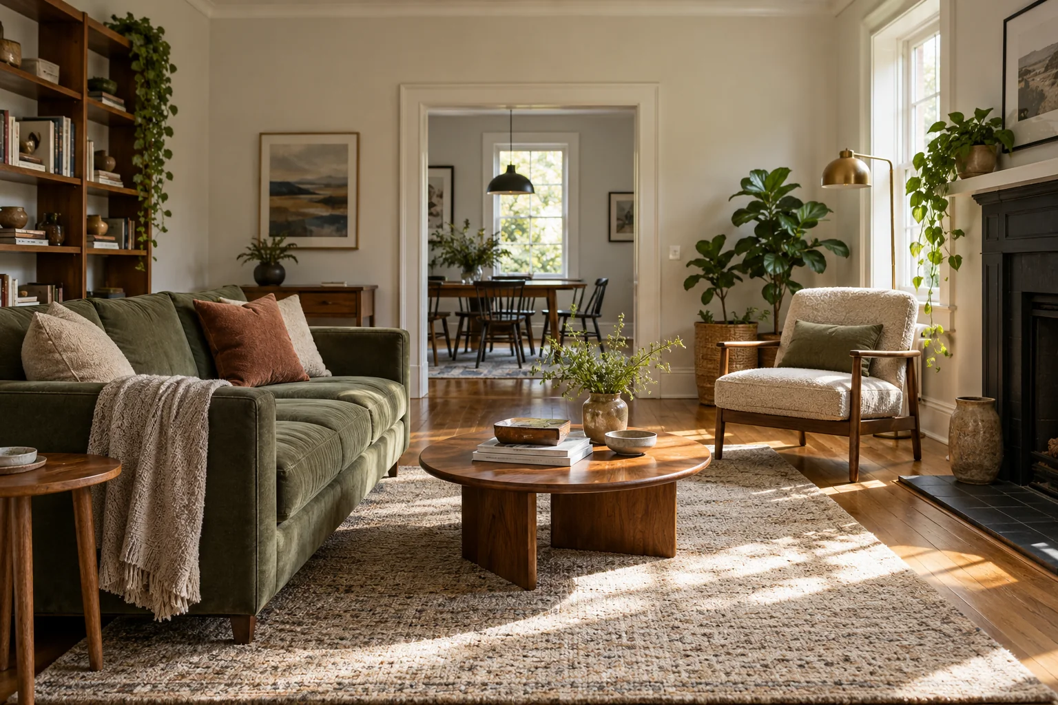 Comfortable living room with clear circulation and balanced daylight